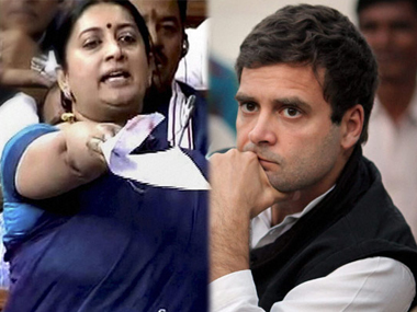 Rahul Gandhi and Smriti Irani