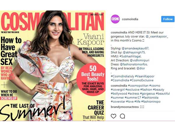 Vaani Kapoor On Front Page of Cosmopolitan